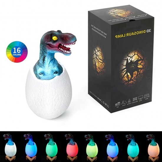 Dinosaur Lamp 3D Printing Night Light Rechargeable 3 Color/16 Color Induction Table Lamps Decoration Child Gift Remote LED Light