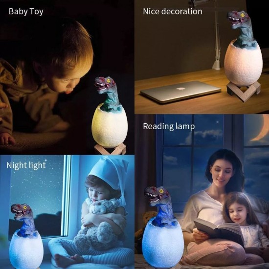 Dinosaur Lamp 3D Printing Night Light Rechargeable 3 Color/16 Color Induction Table Lamps Decoration Child Gift Remote LED Light