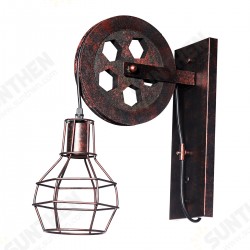E27 Vintage Industrial Wall Lamp Pulley Light Indoor Sconce Fixture Decoration E27 Vintage Industrial Wall Lamp Pulley Light Indoor Sconce Fixture Decoration