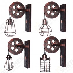 E27 Vintage Industrial Wall Lamp Pulley Light Indoor Sconce Fixture Decoration E27 Vintage Industrial Wall Lamp Pulley Light Indoor Sconce Fixture Decoration