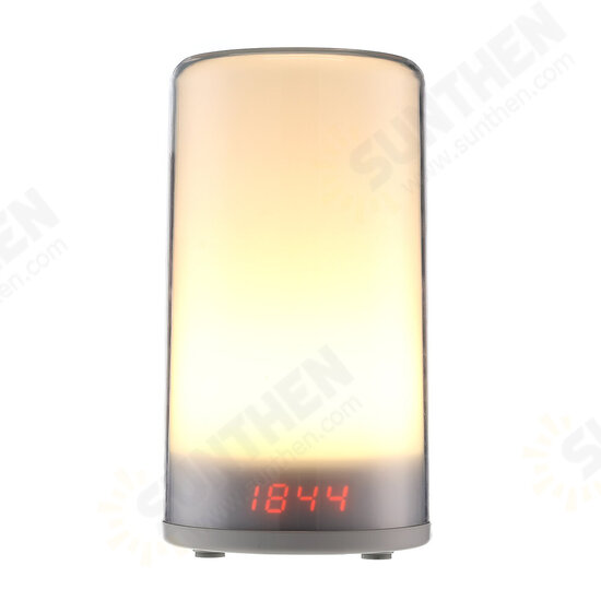 3W 3100K RGB Wake-up Lamp Digital Alarm Clock Warm White Light with 3 Dimmable Modes for Bedroom