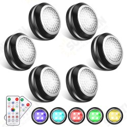 6PCS DC 4.5V RGB 3800-4000K 4 Modes Touch Round Cabinet Light with 2PCS Remote Controller for Bedroom 6PCS DC 4.5V RGB 3800-4000K 4 Modes Touch Round Cabinet Light with 2PCS Remote Controller for Bedroom