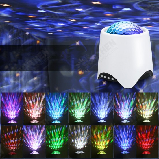 USB RGB LED Galaxy Projector Light Starry Sky Ocean Music Night Light with Remote Control