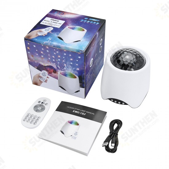 USB RGB LED Galaxy Projector Light Starry Sky Ocean Music Night Light with Remote Control