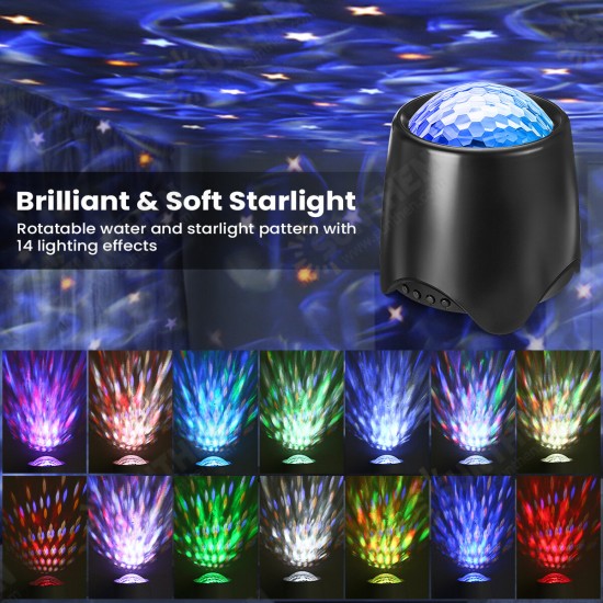 USB RGB LED Galaxy Projector Light Starry Sky Ocean Music Night Light with Remote Control