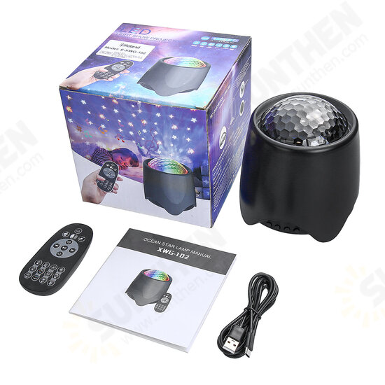 USB RGB LED Galaxy Projector Light Starry Sky Ocean Music Night Light with Remote Control