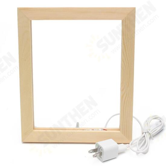 FL-716 3D Photo Frame Illuminative LED Night Light Wooden Girl Christmas USB Lamp