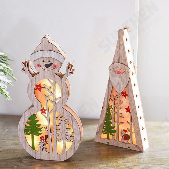 Festival Wooden LED Christmas Light Display Ornament for Christmas Home Table Decorations Festival Wooden LED Christmas Light Display Ornament for Christmas Home Table Decorations