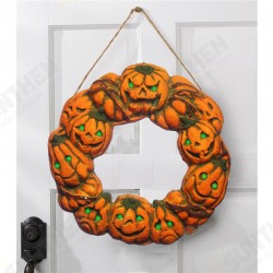 Halloween Spooky Wreath LED Lantern LED Pumpkin Light Door Hanger Home Decor Halloween Spooky Wreath LED Lantern LED Pumpkin Light Door Hanger Home Decor