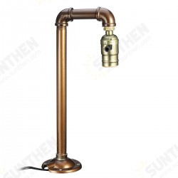 Industrial Water Pipe E27 Bulb Lamp Light Desk Table Lamp Home Bedroom Fixture Decor Industrial Water Pipe E27 Bulb Lamp Light Desk Table Lamp Home Bedroom Fixture Decor