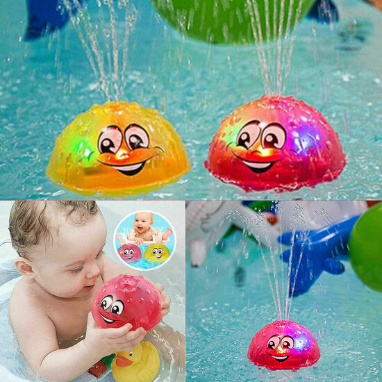 Infant Children's Electric Induction Water Spray Toy Bath Light Music Rotate Toy