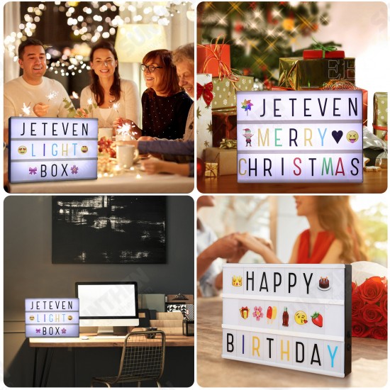 A4 LED Combination Light Box Night Light DIY Letter Symbol Card Decoration USB/Battery Powered Message Board