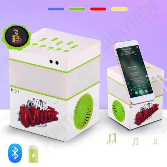 K10 Multifunctions Portable bluetooth Speakers Handheld KTV Stereo Music LED bluetooth Speaker Support TF Card LED Lights