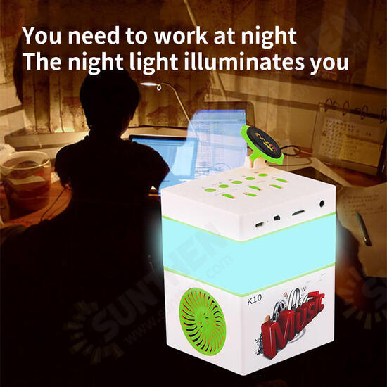 K10 Multifunctions Portable bluetooth Speakers Handheld KTV Stereo Music LED bluetooth Speaker Support TF Card LED Lights