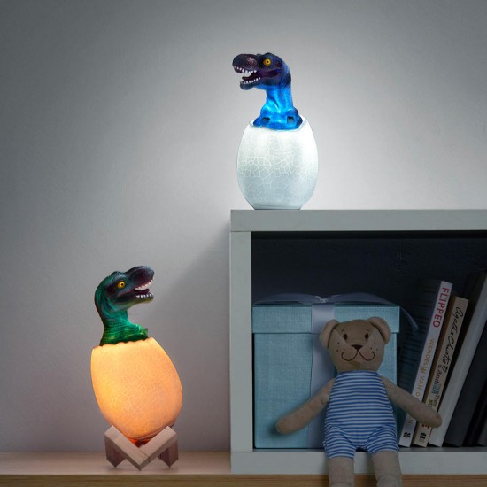 KL-02 Decorative 3D Tyrannosaurus Egg Smart Night Light 16 Colors Remote Control Touch Switch LED Nightlight For Christmas Gift