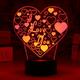 LED 3D Colorful I Love You Night Light Remote Control Touch Sensor Desktop Lamp