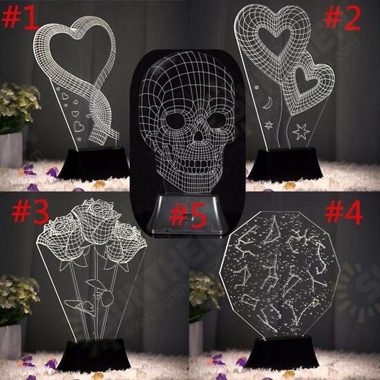 LED 3D Night Light USB Creative Home Energy Saving Night Light Bedside Lamp