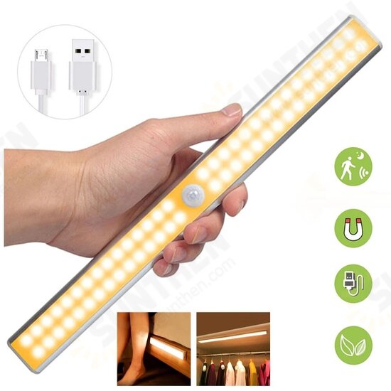 LED Closet Light USB Rechargeable Under-Cabinet Lamp Wireless Motion Sensor Night Light with Magnetic Strip for Cabinet Wardrobe LED Closet Light USB Rechargeable Under-Cabinet Lamp Wireless Motion Sensor Night Light with Magnetic Strip for Cabinet Wardrobe
