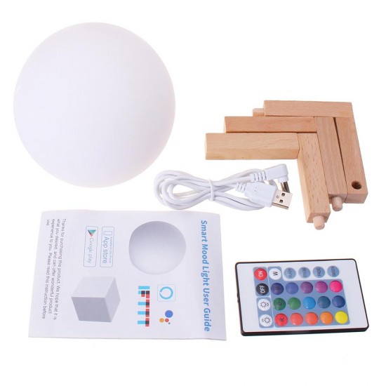 LED Colorful Dimmable Rechargeable Lunar Moon Night Light APP Alexa Remote