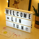 LED Creative Lamp with 96PCS Letter Message Cards DIY Combination A4 Light Box Photo Props Pendant Home Room Decor Night Table Desk Lamp USB/Battery Powered Message Board