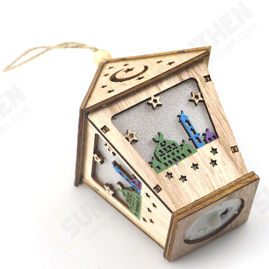 LED DIY House Wooden Lamp Festival Decorative Night Light Eid Mubarak Ramadan LED DIY House Wooden Lamp Festival Decorative Night Light Eid Mubarak Ramadan