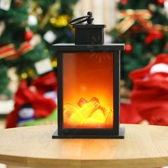 LED Fireplace Lantern Flameless Light Fire Effect Vintage Battery Power Lamp HOT