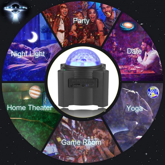 LED Galaxy Projector Nebula Night Light Mood Lamp with Remote with Bluetooth Speaker for Kids and Adults Bedroom/Party/Home Ambiance Decoration