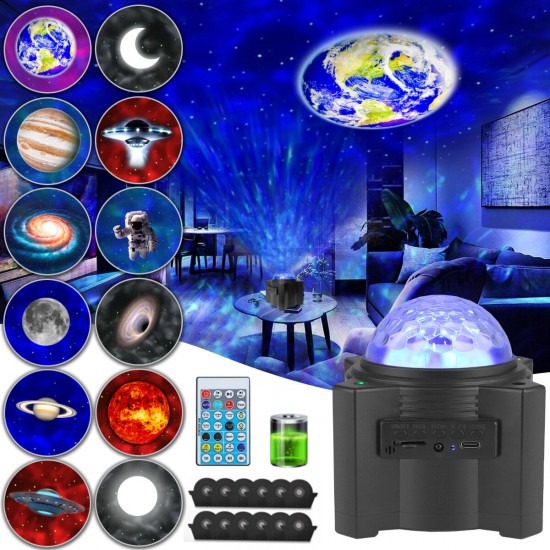 LED Galaxy Projector Nebula Night Light Mood Lamp with Remote with Bluetooth Speaker for Kids and Adults Bedroom/Party/Home Ambiance Decoration