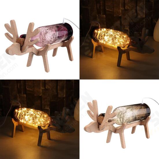 LED Glass Fairy Elk Deer Light Bottle Jar Night Light Table Lamp Christmas Home Decor Gift LED Glass Fairy Elk Deer Light Bottle Jar Night Light Table Lamp Christmas Home Decor Gift