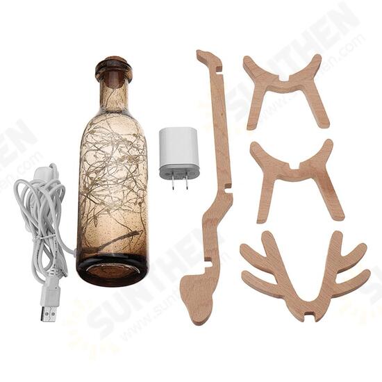 LED Glass Fairy Elk Deer Light Bottle Jar Night Light Table Lamp Christmas Home Decor Gift LED Glass Fairy Elk Deer Light Bottle Jar Night Light Table Lamp Christmas Home Decor Gift