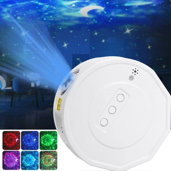 LED Light Music Galaxy Starry Water Wave Projector Night Lamp Decor Xmas Gift