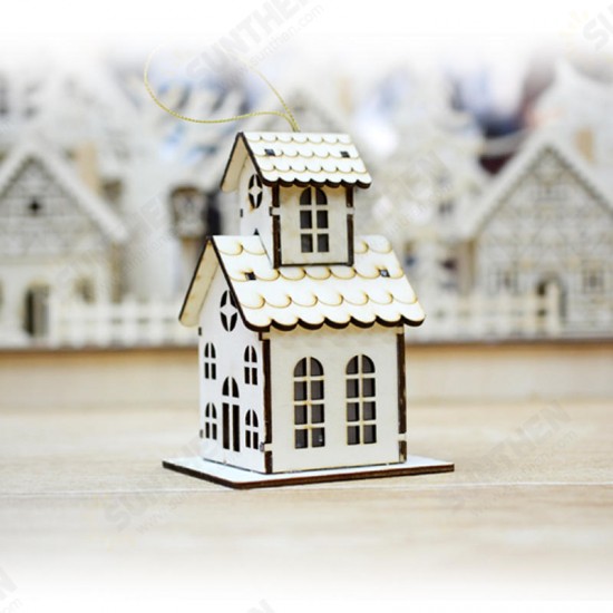 LED Light Wood House Cute Christmas Assembly Party Ornaments Holiday Decorations LED Light Wood House Cute Christmas Assembly Party Ornaments Holiday Decorations