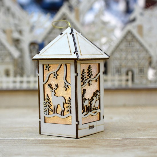 LED Light Wood House Cute Christmas Assembly Party Ornaments Holiday Decorations LED Light Wood House Cute Christmas Assembly Party Ornaments Holiday Decorations