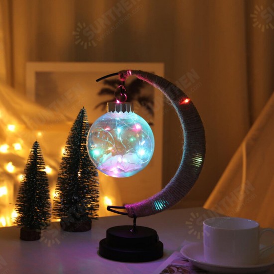 LED Moon Wishing Ball Modeling Light Crescent Shape Memorial Lamp for Home Decoration