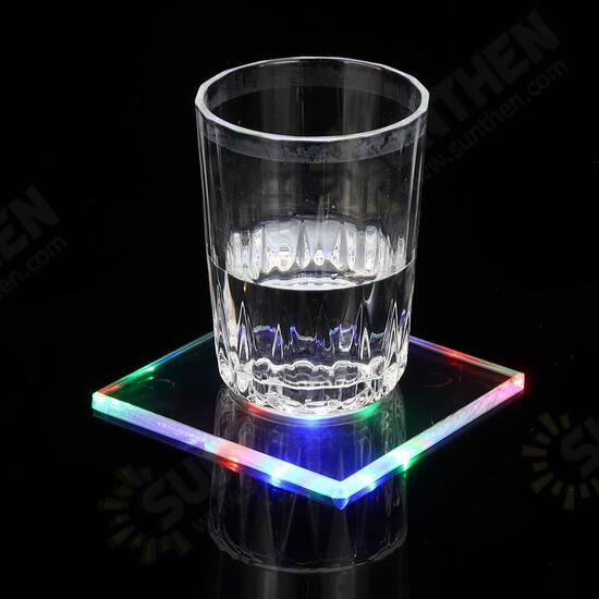 LED Night Light Color Bottle Cup Mat Sticker Club Cocktail Party Pad Holder Square LED Night Light Color Bottle Cup Mat Sticker Club Cocktail Party Pad Holder Square