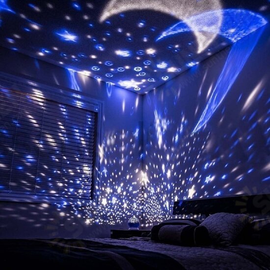 LED Starry Projector Lamp Baby Night Light USB Romantic Rotating Moon Cosmos Sky Star Projection Lamp For Kids Baby Bedroom Living Room