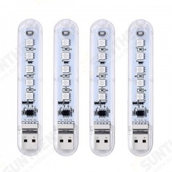 Mini USB 2W SMD5050 RGB 5 LED Camping Night Light for Power Bank Notebook Computer DC5V Mini USB 2W SMD5050 RGB 5 LED Camping Night Light for Power Bank Notebook Computer DC5V