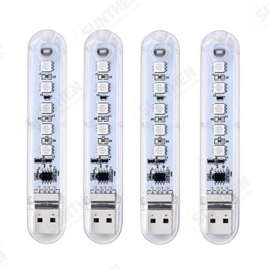 Mini USB 2W SMD5050 RGB 5 LED Camping Night Light for Power Bank Notebook Computer DC5V