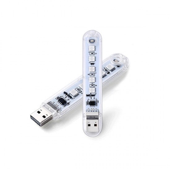 Mini USB 2W SMD5050 RGB 5 LED Camping Night Light for Power Bank Notebook Computer DC5V