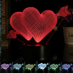 Love Arrow 3D Desk Table Lamp 7 Color Change LED Night Light Party Decor Gift Love Arrow 3D Desk Table Lamp 7 Color Change LED Night Light Party Decor Gift