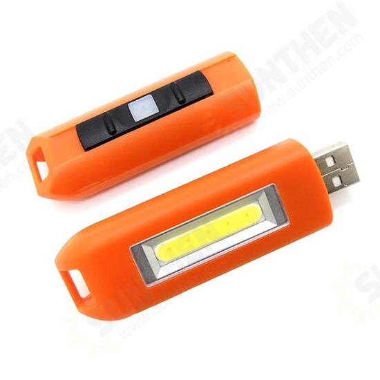 Mini 0.5W USB Rechargeable COB LED Keychain Light Flashlight Pocket Torch