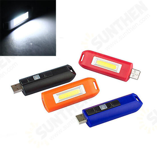 Mini 0.5W USB Rechargeable COB LED Keychain Light Flashlight Pocket Torch