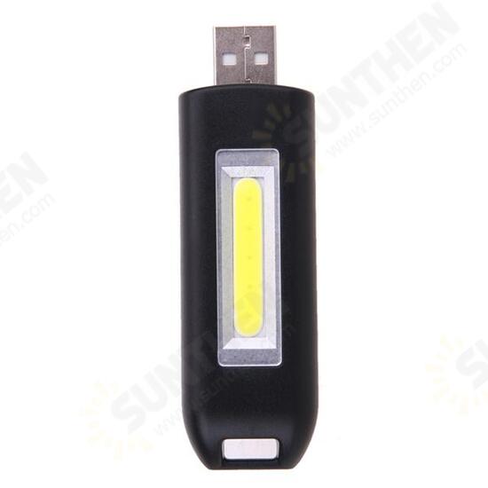 Mini 0.5W USB Rechargeable COB LED Keychain Light Flashlight Pocket Torch