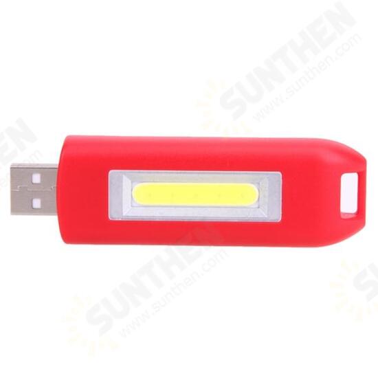 Mini 0.5W USB Rechargeable COB LED Keychain Light Flashlight Pocket Torch