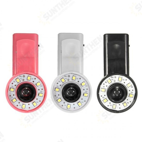 Mini Clip Portable 8 LED Fill Flash Selfie Light For iPhone 6 Samsung