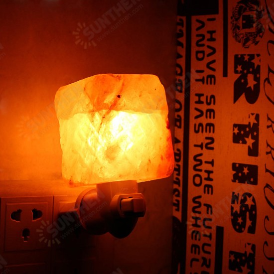 Natural Crystal Himalayan Glow Hand Carved Crystal Salt Night Lamp Wall Light AC110-240V