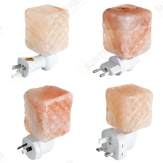 Natural Crystal Himalayan Glow Hand Carved Crystal Salt Night Lamp Wall Light AC110-240V