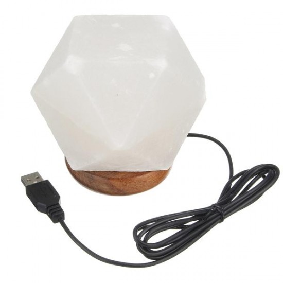 Natural Crystal Rock USB Salt Lamp Colorful LED Night Light Decor