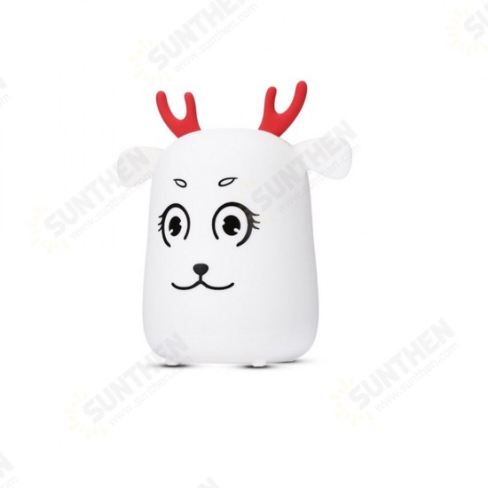 Novel Cute LED Rechargeable Silicone Deer Night Light Tap Control Bedroom Home Decor Lamp Kids Gift