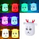 Novel Cute LED Rechargeable Silicone Deer Night Light Tap Control Bedroom Home Decor Lamp Kids Gift